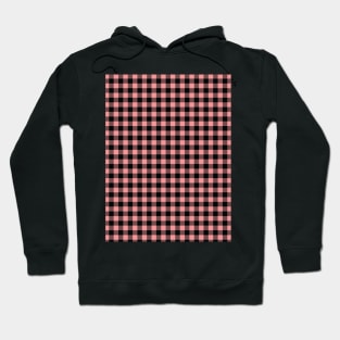 Gingham Check Pattern Stripes Black and Pink Hoodie